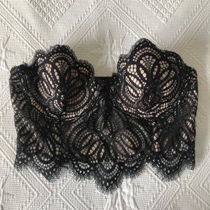Dynamite Lace Bustier / Lace Bralette Black & Tan